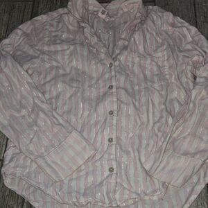 Victoria's Secret Pink and White Striped Women's Shirt